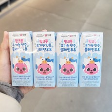 피코크 핑크퐁 유기농 플레인우유 125ml x 4 x 2개, 종이박스포장, 8개