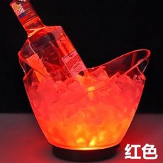 LED 아이스 버킷 8L 12리터 투명 쿨러 와인 맥주 클럽, 레드 2L 레드라이트 314, 1개