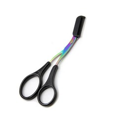 눈썹 트리밍 가위 빗 얼굴 제모 면도 도구 메이크업, 11.Titanium black