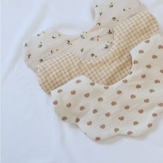 아기 순면 5중 거즈 턱받이 침받이 꽃잎턱받이 베베룸히어