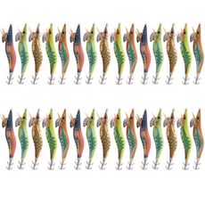 낚시미끼 나무 새우 낚시 루어 오징어 지그 후크 문어 인공 지깅 미끼 하드 30 개 20 10