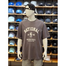 NBA 여름 할인!!!! 남녀공용 빅로고 포인트 데일리 입기 좋은 다크그레이 칼라 기본 레귤러핏 반팔 티셔츠
