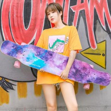 kirahosi 입문용 롱보드 스케이트보드 초보자 성인 55호+덧신증정 CBg4g8wh, 연 퍼플