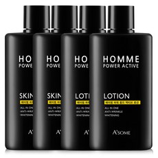 에이썸 파워옴므 남성화장품 스킨로션 4개 (총 800ml), [AA1] 스킨 2개+로션 2개