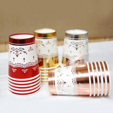 메탈릭 클래식 테이블 종이컵 6개입 카페용품 탕비실, 클래식종이컵(6개입)메탈릭/실버