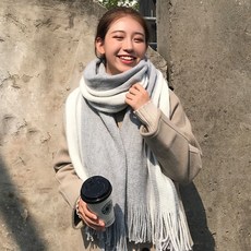 도리 여자 털실 보온 커 플 케 이 프 숄 남 그레이 바탕 화이트 스 트 라 이 프 두