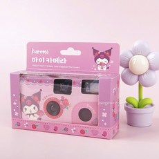 산리오 마이카메라 5개캐릭터 필름 일회용카메라 플래시내장 코닥필름17장포함, 1개, 쿠로미