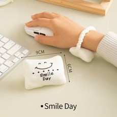 손목 받침대 직장인 키보드 타이핑 마모방지 핸드패드 사무실 손목보호대, 1개, 화이트(smile day)