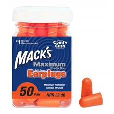 Macks 맥스 최대 보호 소프트 폼 포말 이어플러그 귀마개 50쌍 33dB, 1개