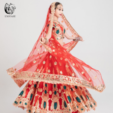 인도 Kathak 볼리우드 여성 사리드레스 웨딩사진 댄스의상 러빈데어