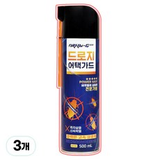 드로지 어택가드 500ml 강력한 바퀴벌레 스프레이 살충제 지네 거미 개미 약 에어졸 바퀴용 전문가용, 3개