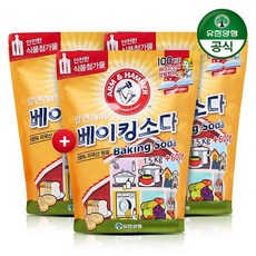 유한양행 암앤해머 베이킹소다 2.1kg 2개+1개 (총 6.3kg) 432484, 1.암앤해머 베이킹소다 2.1kg 2+1, 3개