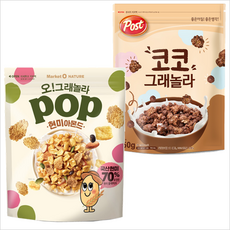 오리온 오그래놀라 팝 현미아몬드 340g+포스트 코코그래놀라 450g, 340g, 1개 - 오그레