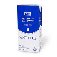 [천삼백케이] [메가커피] 휩 블루 휘핑크림 1L 1박스 12개, 단품
