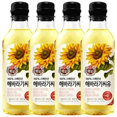 백설 해바라기씨유 500ml, 4개