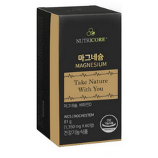 뉴트리코어 WCS 마그네슘 비타민D NOCHESTEM, 60정, 81g, 1개