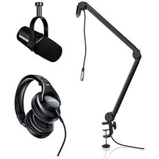 Shure MV7 Black + SRH440 + Gator 3000 Microphone Boom Stand, One Color_Black Mic, 상세 설명 참조0, 상세 설명 참조0