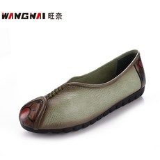 캐주얼 할머니신발 플랫 중노년층 레더 구두 아내 윤 4월이다 레드 슈즈 엄마신발 소프트 밑창 단화