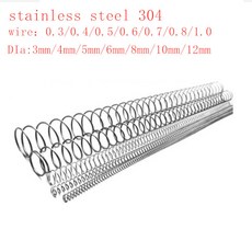 2-5pc 0.3mm 0.4mm 0.5mm 0.6mm 0.8mm 1.0mm 304 스테인레스 스틸 롱 스프링 Y 형 압축 OD 3-12mm 길이 300mm, 0.6X6X300mm 2pcs