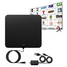 안테나 TV 디지털 증폭기 실내 디지털 HD 풀 360 ° 신호 수신 디지털 안테나 로컬 채널 신호 부스터용, 01 CHINA, 01 with amplifier