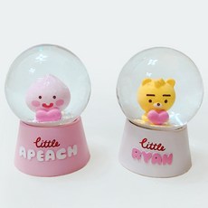 카카오리틀프렌즈 캐릭터 피규어 스노우볼 워터볼 크리스마스 장식 S 1p선택 7723/7730, 어피치(7730)