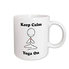 3dRose mug_123070_1 Keep Calm Yoga on Meditation Stick Figur/13408381, 상세내용참조