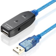 Bochara USB 2.0 연장 케이블 암수 액티브 리피터 내장 IC 칩셋 이중 차폐 5M 10M 15M, 4) Blue Cable - 5m Built-in  O