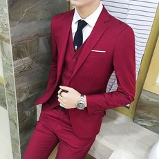 FULIBS 스타일리쉬 슬림 정장 조끼 정장 자켓 팬츠 쓰리피스 남성 비즈니스 캐주얼 정장 세트 신랑 드레스 1104PL07
