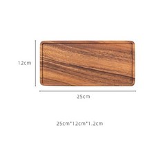 아카시아 서빙 트레이 직사각형 나무 차 테이블 플레이트 간식 음식 보관 접시 호텔 장식, 1. 25x12cm, 1개