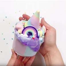 후카슬라임 스트레스 해소용 이색수집품, DIY 레인보우 아이보리 타워