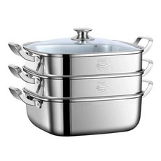 스텐 사각 찜기 찜판 스티머 킹크랩 스테인리스 생선 30cm 찜솥 대게, 3겹(316 스테인레스 스틸) 30CM