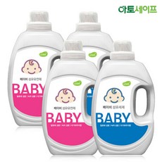 아토세이프 유아 2L 세탁세제 2개+유연제 파우더향 2개, 단품없음, 2000ml