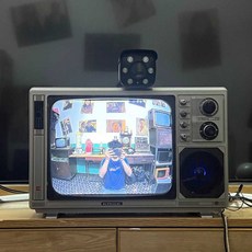 아날로그 레트로 TV 사진 촬영 빈티지 카페 매장 인테리어 복고풍, 14인치 변형 컬러 TV + 카메라, 14인치 컬러 TV + 카메라