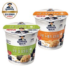 퀘이커 누룽지 오트밀 컵50g*3개+구운김 컵50g*3개, 6개, 50g