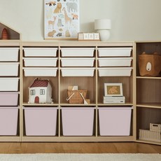 한샘 샘키즈 1단 미니박스 수납책장 1305 파스텔, 크림화이트/(박스)화이트/바이올렛(D)