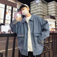 월드홀릭 데일리룩 남자 청 자켓 데님 남성 아우터 잠바 오버핏 연청 진청 mWT01