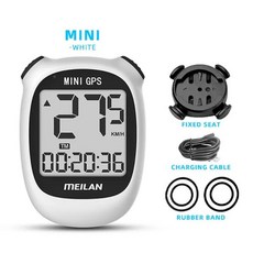 자전거 속도계 MeilanM3 미니 GPS 컴퓨터 속도 고도 DST 타기 시간 무선 레드 청소년 여아에게 적합 사랑스러운 초급 사이클리스트, 1)M3 White
