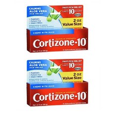 코르티존10 카밍 알로에 베라 잇치 릴리프 크림 56g 2팩 Cortizone-10 Maximum Strength 2 Ounce Box, 2개