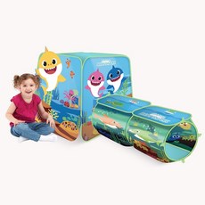 Playhut Pinkfong Baby Shark 탐색 어린이를위한 4 가지 재미있는 팝업 놀이 텐트 유치원 선물-Amazon 독점