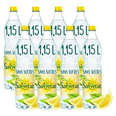 SALVETAT 살베타트 레몬 스파클링 워터 탄산수, 8개, 1.15L