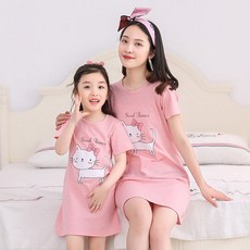 새로운 만화 유니콘 여자 나이트 가운 어린이 여름 Nightdress 아기 여자 Homewear 어머니 아이 Nightdress 여자 귀여운 잠옷|잠옷|
