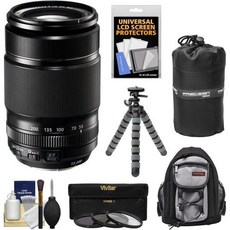 Fujifilm 55-200mm f3.5-4.8 XF R LM OIS Zoom Lens with 3 Filters Backpack Tripod Kit for X-A2 X-E2