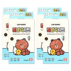 라인프렌즈 어린이 캐릭터 열냉각시트 아기 이마 열 내림 쿨 패치, 4개, 6매입