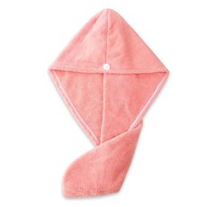 극세사 헤어 건조 모자 빠른 타올 흡수 터번 드라이 캡 목욕, 1.핑크색의, 1개