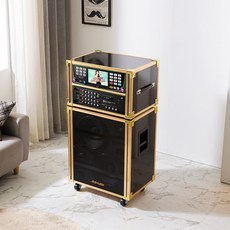 태진 메테우스 이동식 노래방 케이스 MS-2100G (골드) 가정용 노래방 기기 기계, 반주기 추가안함, 앰프 추가안함