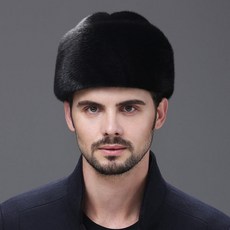 남성 올밍크 중년 노년 모피 겨울 밍크 아버지 모자