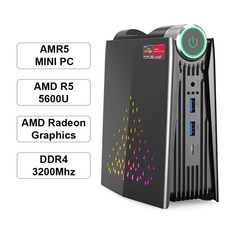 초소형PC 미니 일체형 Chatreey 게임 데스크탑 라이젠 5 다채로운 와이파이 BT AM08, 없음, 7.R5 5600U DDR4 - 16G RAM 512G
