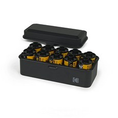 KODAK 120/135 필름 케이스 - 120개 8롤 / 35mm 10롤 필름을 분류하고 보호하는 레트로 스틸 블랙 필름은 포함되지 않음, Black, Black