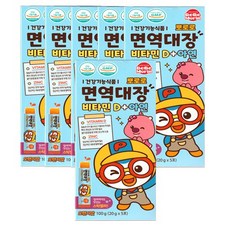 뽀로로 면역대장 젤리 100g(5포입) /어린이 비타민D+아연 /젤리 영양제, 6개, 100g