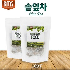 BMS 솔잎차 삼각티백 100 대용량 소나무잎차 솔잎가루 솔잎효소 송엽차 적송 국내산, 1g, 200회분